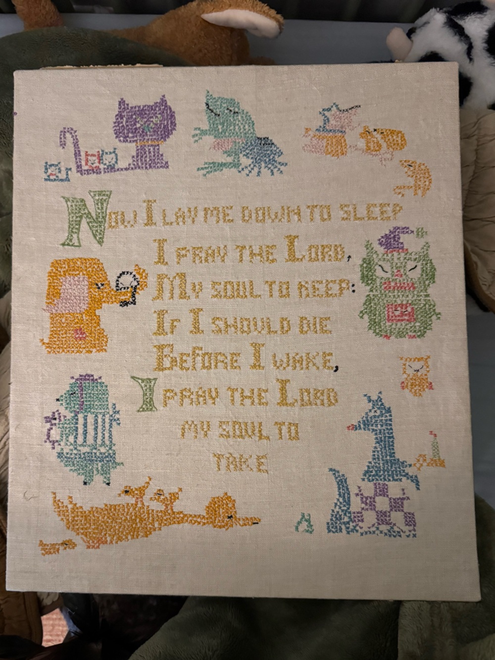 Vintage Cross Stitched Lord’s Prayer